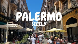 🇮🇹 WALKING PALERMO  SICILY  JULY 2024  4K [upl. by Nonnaehr]