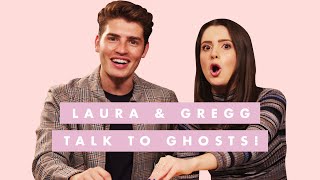 Gregg Sulkin amp Laura Marano Can’t Handle Talking to Ghosts  Celebs Play Ouija Board  Cosmo [upl. by Sauers560]