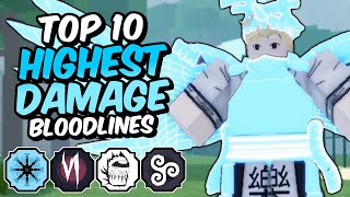 Top 10 HIGHEST DAMAGE Shinobi Life 2 Bloodlines [upl. by Nnylrats]