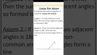 Linear Pair Axiom  LINES AND ANGLES  CLASS 9  9th  exam basicmath education mathematics [upl. by Anhoj892]