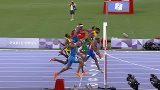 Noah Lyles 100m Final Olympic Highlights Noah Lyles 979 Gold Medal Kishane Thompson Olympic 2024 [upl. by Reteip515]