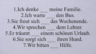 an auf mit von um nach für über Verben mit feste Präposition Dativ Akkusativ A1 A2 B1 [upl. by Neik]