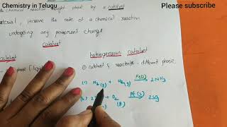 Class12what is catalystits classificationhomogeneous and heterogeneousexplanations in Telugu [upl. by Ocram]