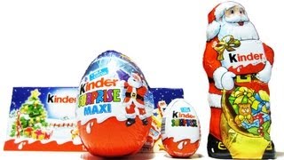 EPIC Kinder Surprise Christmas mini Egg Maxi Egg Kinder Surprise Santa amp Christmas Chocolate [upl. by Eixel]