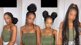 Styling Goddess Braids  6 WAYS [upl. by Auqinihs]