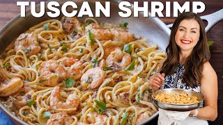 Tuscan Shrimp Pasta  Easy 30 Min Dinner Recipe [upl. by Neillij]