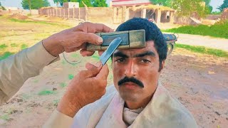 ASMR No Razor🚫Blade Just Pice Of Iron Smooth Shaving  but barber💈101 years old ASMR [upl. by Eelitan]