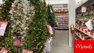 MICHAELS CHRISTMAS DECORATIONS CHRISTMAS TREES ORNAMENTS SHOP WITH ME SHOPPING STORE WALK THROUGH [upl. by Ettenirt]