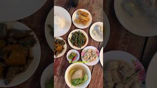 Everything I ate in a Carinderia 🐟🍆🥥 filipinofood philippines bicolexpress lumpia [upl. by Ermey]