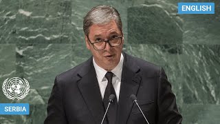 🇷🇸 Serbia  President Addresses United Nations General Debate 78th Session  UNGA [upl. by Ahsertal]