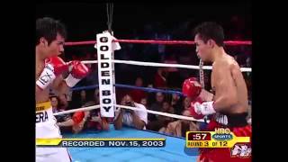 Manny pacquiao vs Marco Antonio Barrera round 3 [upl. by Ahsemat727]