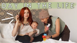 TWO MOMS WITH A NEWBORN BABY  day in the life [upl. by Duval465]