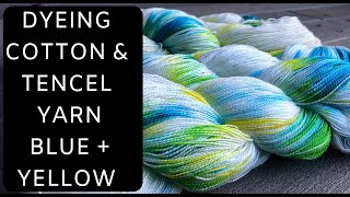 Dyeing Cotton and Tencel Yarn Using Procion Dye Experimenting With Yellow and Blue [upl. by Tedi]