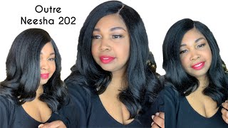 BEAUTIFUL NATURAL LOB WIG Outre Neesha 202 Wig Review [upl. by Nirej]