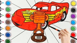 McQueen Piston Cup 🏆 Disney Coloring pages  Pixar movie Cars disney cars [upl. by Anairad]