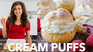 How To Make Easy Cream Puffs  Natashas Kitchen [upl. by Edsel]