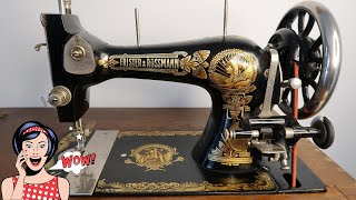 How to use Frister amp Rossmanns Vibrating Shuttle Treadle Sewing Machine  Vintage Sewing Machine [upl. by Valerle]