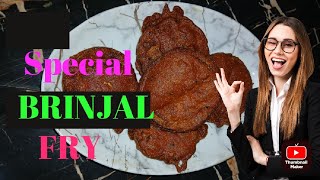 BRINJAL FRY  BRINJAL CRISPY FRY 🍆 👌 [upl. by Litch]