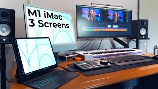 M1 iMac Triple Monitors with M1 iPad Pro Sidecar  ULTIMATE PRODUCTIVITY [upl. by Nevin903]