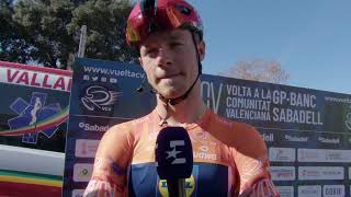 Jonathan Milan  Interview at the start  Stage 5  Volta a la Comunitat Valenciana 2024 [upl. by Natsirt]