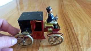 ANTIQUE LEHMANN GERMAN MOTOR KUTSCHE COACH TIN WIND UP TOY CAR 420 [upl. by Oca521]