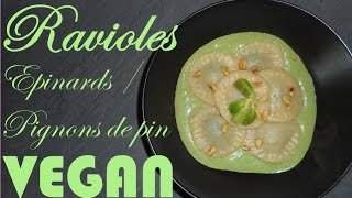 🍂 Ravioles Épinards  Pignons de pin VEGAN 🍂 [upl. by Abbate]