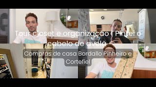 Tour closet e organização  Pintei o cabelo de avelã  Compras de casa Bordallo Pinheiro e Cortefiel [upl. by Madelena]