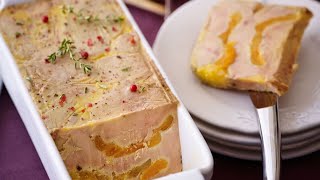 Recette  Foie gras marbré aux abricots secs et banyuls [upl. by Oech]