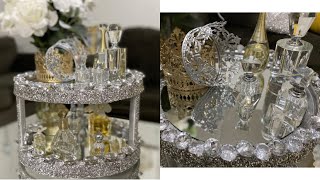 2020 DIY Glam Room Decor  DIY Glam 2 Tier Rotating Tray  Homegoods Inspired [upl. by Bernette]