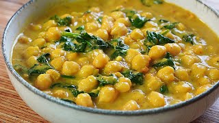 GARBANZOS CON ESPINACAS AL CURRY ESTÁN MEJOR QUE POLLO AL CURRY COMIDA ABUNDANTE FÁCIL Y ECONÓMICA [upl. by Llenahc]