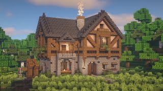 Minecraft Big Cottage House Tutorial [upl. by Yenffad838]