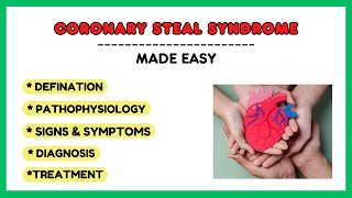 Coronary steal syndrome steal phenomenon symptoms diagnosis treatment pharmacology made easy [upl. by Zelikow]