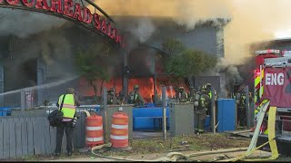 Fire nearly destroys Buckhead Saloon [upl. by Enirahtac738]