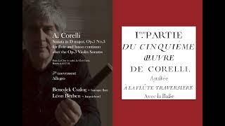 A Corelli Sonata Op5 No3 5th mvt Benedek Csalog – baroque flute Léon Berben – harpsichord [upl. by Freed918]