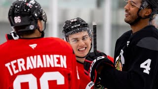 Connor Bedard and Teuvo Teravainen Chop it UP blackhawks [upl. by Selwin]