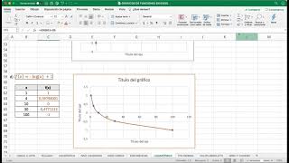 GRAFICAR FUNCIÓN LOGARÍTMICA USANDO EXCEL [upl. by Vasya]