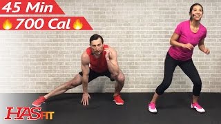 45 Minute Tabata Cardio HIIT Workout No Equipment  Bodyweight HIIT Full Body Workout at Home [upl. by Nahgeem]