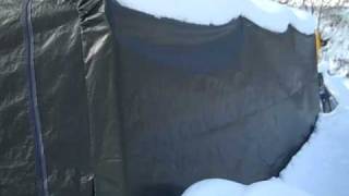 how to clean snow off shelterlogic portable tarp garage [upl. by Lonne860]