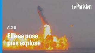 Un prototype de la fusée Starship de SpaceX parvient à se poser puis explose [upl. by Eberhard]