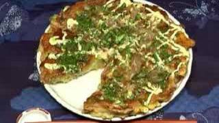 How to Make Okonomiyaki Japanese Savory Pancake Recipe  Cooking with Dog [upl. by Raynata]