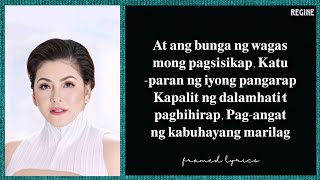 Regine Velasquez  Lipad Ng Pangarap Lyrics Framed Pira Pirasong Paraiso OST [upl. by Harwill113]