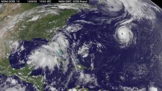 Satellite Tracks Trio of Tropical Systems in Atlantic [upl. by Arriaes]