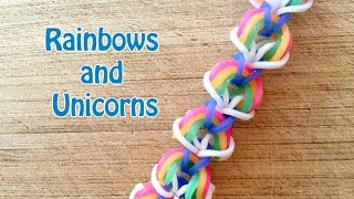 EASY Rainbow Loom Pattern Rainbows and Unicorns No Loom [upl. by Gloria233]