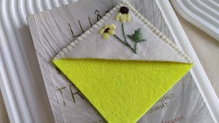 How to make a hand embroidered bookmark │ DIY │Cách làm bookmark thêu tay [upl. by Mars]