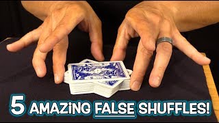 TOP 5 FALSE CARD SHUFFLES Trick Shuffling Revealed [upl. by Lucais]