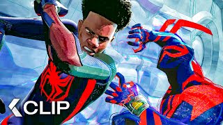 Miles vs SpiderMan 2099 Epic Fight Scene  SpiderMan Across The SpiderVerse 2023 [upl. by Pomfrey]