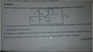 Correction dexamen Électronique analogique part 4 Transistor bipolaire [upl. by Hamlani]