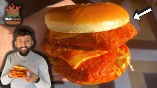 MAK HALAL DO A SPICY CHICKEN BURGER Plus NEW MENU ITEMS  DORITOS PIZZA [upl. by Latton]