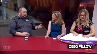 ZEEQ Smart Pillow Segment on CNet Live CES [upl. by Sivrup]