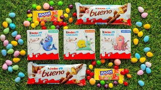 Unusually pleasant l Unpacking Kinder Chocolate and Kinder Bueno l Sour Candies MAOAM ASMR sounds🍭 [upl. by Elin]